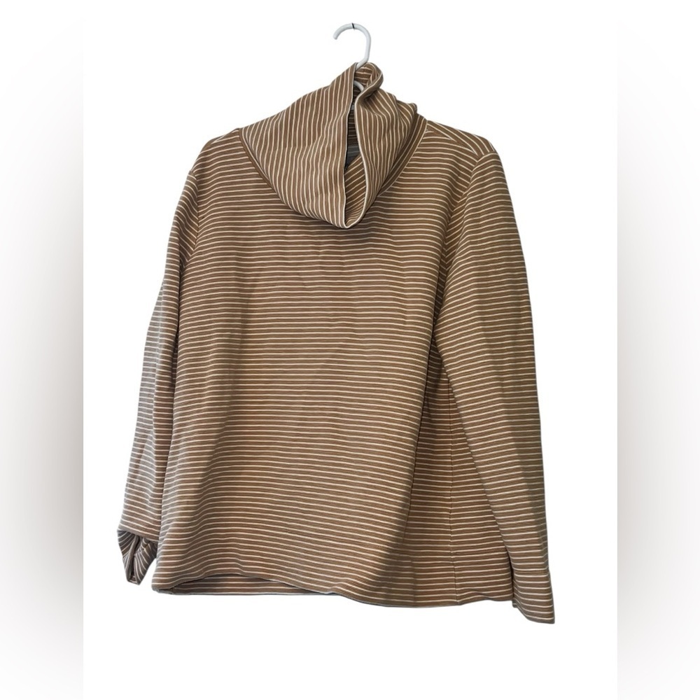 Paul Costelloe living studio Striped Brown and White Hoodie sz XL